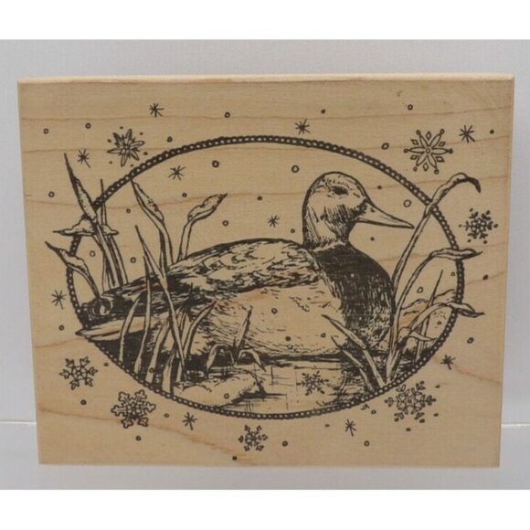 Duck on Pond Stamp ©1999 Northwoods Rubber Stamp Inc. - Picture 1 of 3